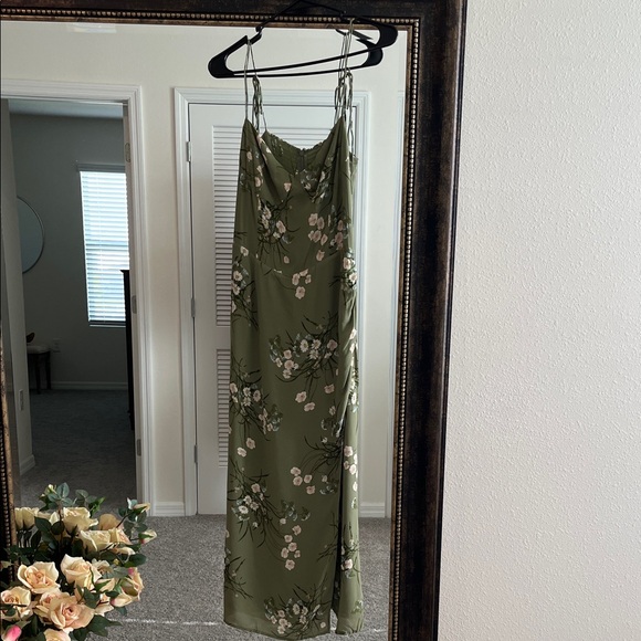 Reformation Sage Green Floral Maxi Dress - Picture 1 of 6